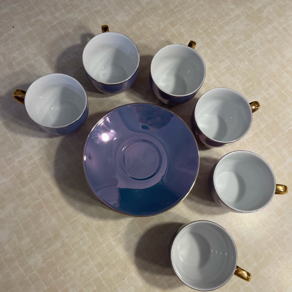 iridescent Turkish coffee set